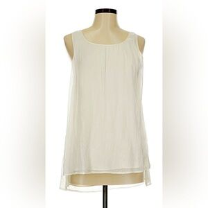 Theory Sleeveless Cream Silk Tunic